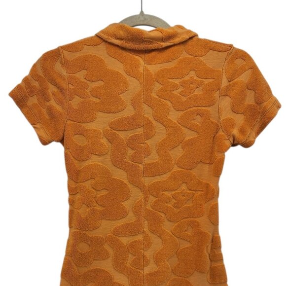 Jaded London Womens 4 Romper Toweling Playsuit Terry Cloth Orange Retro Party - Picture 6 of 10